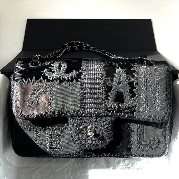 Chanel Black Patchwork Medium Single Flap Bag - Picture 1 of 8